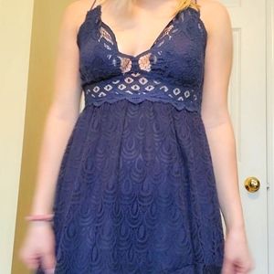 Dark blue bohemian Free People dress